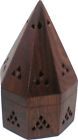125240 Unbranded Wooden Temple Incense Cone Charcoal Burner Brown