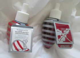 2 Bath Body Works Wallflower Home Fragrance Refill Twisted Peppermint Spice New