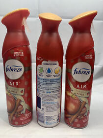 3 Febreze Air Limited Edition Fresh Spiced Apple Scent Refresher 8.8 Oz