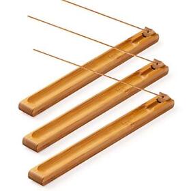 3 Pieces Bamboo Wood Incense Holder For Sticks With Adjustable Angle Bur