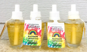 4 Bath And Body Works Rainbow Confetti Wallflowers Refill 0.8oz Set Of