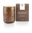 45340219000 Illume Small Luxe Sanded Mercury Glass Candle Woodfire 644911973833