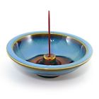 53104 Shoyeido Denim Round Ceramic Incense Holder 798813132451