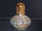 871794006437 Lampe Blown Art Glass Jar Catalytic Defuser Feather Iridescent Gold