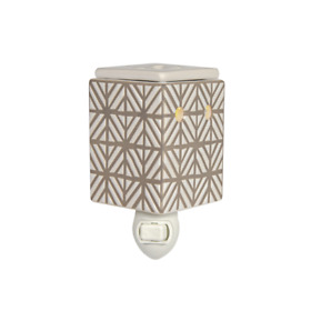 Accent Warmer Tiled Ceramic Gray No Flame With 15-watt Light Bulb Included New