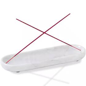 Afoxsos 313108991935 White Natural Marble Incense Burner With Ash Catcher 10.6 Inch