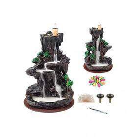 Afoxsos 313113380328 2-sided Backflow Incense Burner With 120 Cones 30 Sticks Aromatherapy Ornament