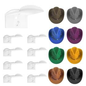 H2505160102ab Ahahute 3.0 Inch Wall Hat Hooks 8 Pack Strong Adhesive Cowboy Rack With An