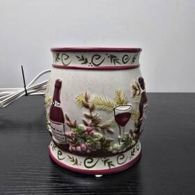 19-00046 Air Scense Yankee Candle Ceramic Wax Melt Cup Warmer Electric Wine Design Centerpiece