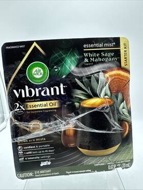 Air Wick 062338001623 Essential Mist Oil Diffuser White Sage And Mahogany Portable 1 Refill