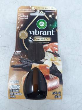 Air Wick 062338009469 Vibrant Essential Mist Refill Cozy Vanilla And Caramel 0.67 Fl. Oz 20ml