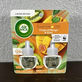 Air Wick 062338026671 - Essential Oils Tropical Mango And Kiwi Limited Edition Refills 2 Ct