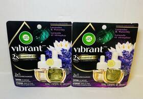 Air Wick 062338030760 2 New Vibrant Plug-in Scented Oil Refills Lavender And Waterlilly