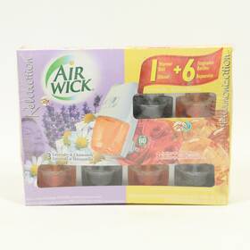 Air Wick 062338779911 Airwick Warmer And 6 Oil Bottles Lavender/camomile Amber/wild Rose Kit New Nos