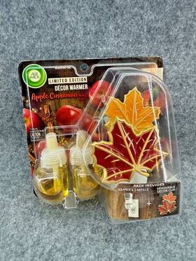Air Wick 062338968995 Fall Leaves Plug In Warmer And Refills Limited Edition Apple Cinnamon New