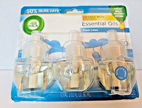3163816 Air Wick Plug In Essential Oils Fresh Linen Scented 3 Refills 1 Pack New