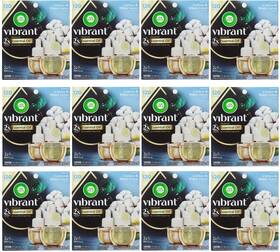 3306155 Air Wick 12 Pk Vibrant Scented Oil Cotton And White Lotus 2 Refills/pk Total 24