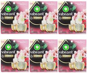 3306157 Air Wick 6 Pk Vibrant Scented Oil Cherry Blossom Raspberry 2 Refills/pk Total 12