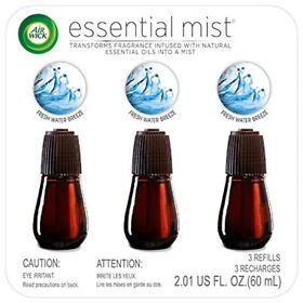 Air Wick Essential Mist 3 Refills Fresh Waters Oils Diffuser F