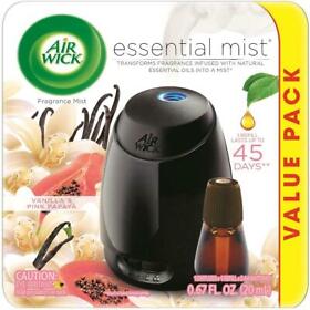 Air Wick Essential Mist Starter Kit Diffuser Refill Vanilla And Pink Papaya