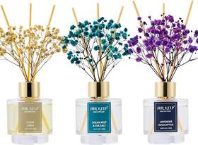 Airkeep 726084974999 Reed Diffuser Set Of 3 Clean Linen Ocean Mist&sea Salt Lavender Eucalypt
