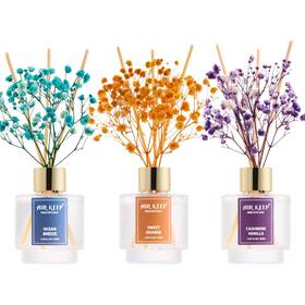 Airkeep 753514097751 Reed Diffuser Set Of 3 Ocean Breeze Sweet Orange Cashmere Vanilla Oi