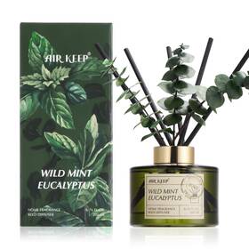 Airkeep 753514098826 Reed Diffuser Set With 6.76 Fl Oz Wild Mint And Eucalyptus Scent Essential Oils