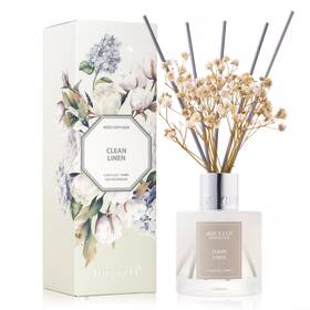Airkeep 764003227962 Reed Diffuser Set 3.38 Fl Oz 100 Ml - Clean Linen Oil Diffusers With 8