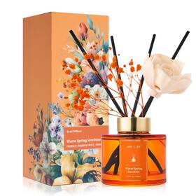 Airkeep 765150280152 Flower Reed Diffusers Set 5.07 Oz Freesia/passion Fruit/orange Scented Oil Diffu Airkeep 765150280152 Flower Reed Diffusers Set 5.07 Oz Freesia/passion Fruit/orange Scented Oil Diffu