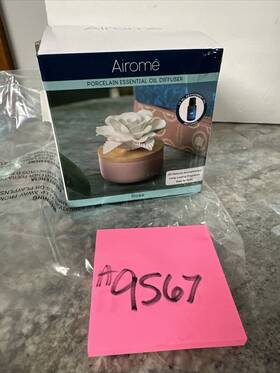 Airome 810048256396 White Porcelain Peppermint Essential Oil Diffuser Rose Flower New
