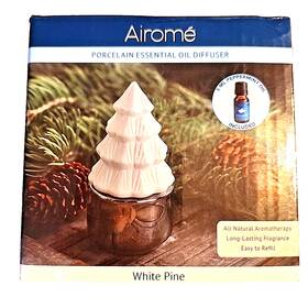 Airome 810048259977 White Pine Porcelain Essential Oil Diffuser Christmas Tree Shape Holiday