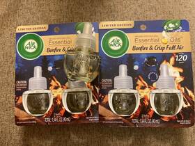 Airwick 192833048110 Air Wick Essential Oils Bonfire And Crisp Fall Refills 2 Packs 5 New