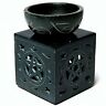 Al012 Class Inch Handmade Different Oil Burner Pentagram Black Soapstone Tea