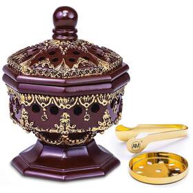 Am 651343591788 Lux Octagon Incense Burner Bakhoor Cone Holder Charcoal Resin
