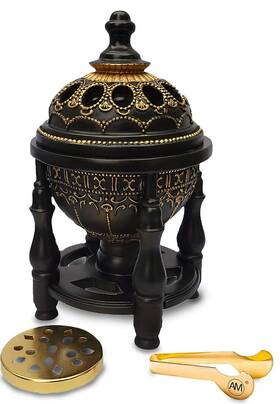 Am 651343592006 Charcoal Incense Burner Bakhoor Oud Frankincense Resin For Office