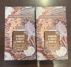 Anthropologie 810076672960 Pura X Pumpkin And Sweet Vanilla Home Fragrance Oil Refill X2