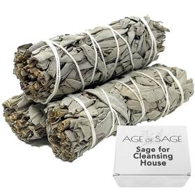 Aosbet 370301128698 Age Of Sage White Smudge Sticks 4 Inch Long - Burning Bundle For Cleansing