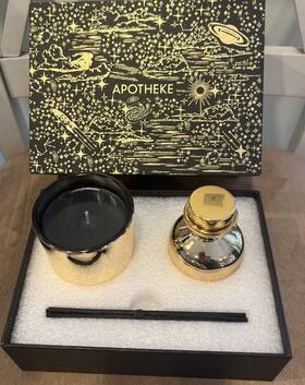 Apotheke 850046796180 Charcoal Mini Duo Hand-poured Scented Candle And Reed Diffuser Set