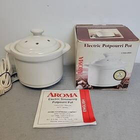 Aroma App-2150 Vtg Electric Potpourri Pot White Orginial Box Manual Tested Works