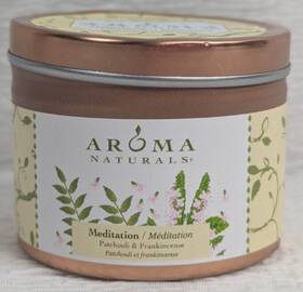 Aroma Naturals 769360023417 - Travel Tins Meditation Candle Soy Vegepure 2.8 Oz