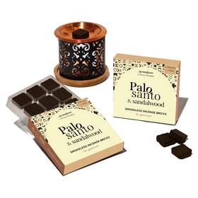 Aromafume 904467600792 Palo Santo And Sandalwood Smokeless Incense Bricks Taj Burner 2 X 9