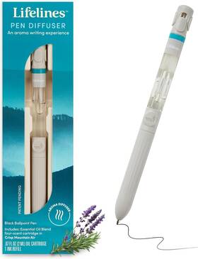 Aromatherapy Pen Diffuser 810076210285 Crisp Mountain Air - 1mm Black Ballpoint With Essential Oils