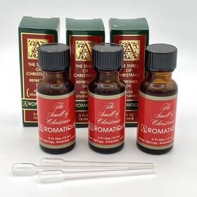Aromatique 719997031033 Lot Of 3 Refresher Oil The Smell Christmas .5 Oz Unsealed