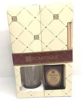 Aromatique 719997534473 Cinnamon Cider Reeds With 4 Fl Oz Diffuser Oil Boxed Gift Set New