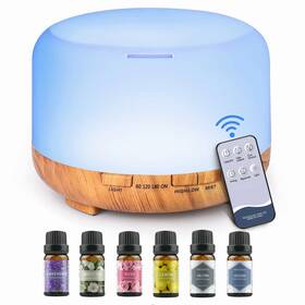 Arpstar 657189030573 500ml Aromatherapy Oil Diffuser With 6 Bottles 10ml Essential Set