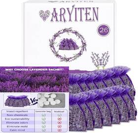 Lavender718 Aryiten 26 Pack French Lavender Sachet Bags 100% Natural 1 Count Of