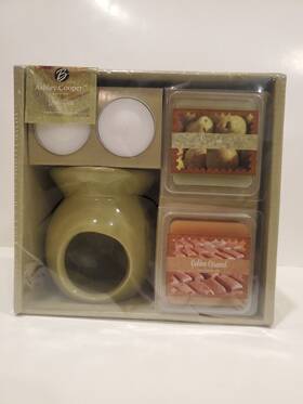 Ashley Cooper 665098698111 Pear Crisp Fragranced Wax Melt Gift Set Ceramic Tea Light Burner