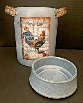 46109 Authentic Scentsy Inch Vintage Crock Rooster Rare Wax Warmer Chicken