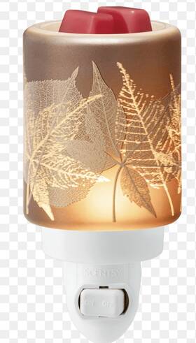 77757 Authentic Scentsy Luminous Leaves Floral Metallic Frosted Wax Warmer New