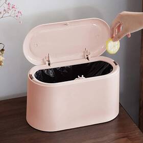 Ayada 738627450419 Mini Trash Can With Lid Press-type Removable Inner Plastic Small